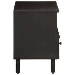 Berkfield Home TV Cabinet Black 70x33x46 cm Solid Wood Mango - Size: 70 x 33 x 46 cm - thumbnail 4