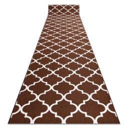 RugsX Anti-Slip Trellis Runner in Brown - Size: 120 cm x 370 cm - thumbnail 1