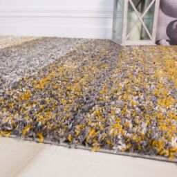 Kukoon Soft Shaggy Rugs Deep Pile Fluffy Yellow Stripe Bedroom Carpet Mat - Size: 60 cm x 110 cm - thumbnail 3