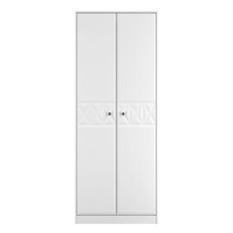 Ready Assembled 2 U Memphis Tall Double Hanging Wardrobe (Ready Assembled) in White - thumbnail 1