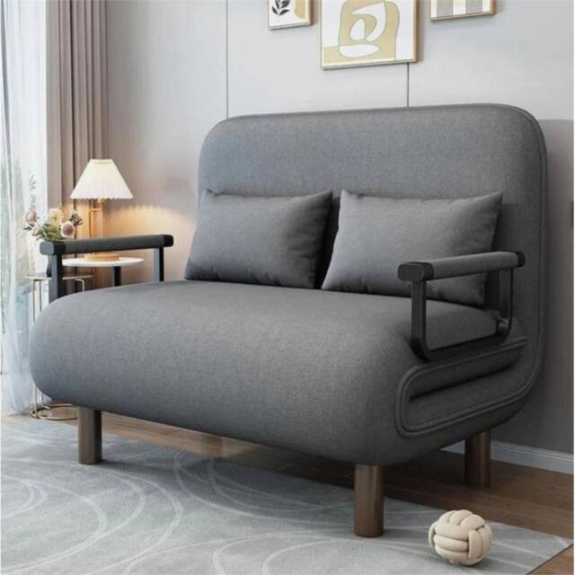 Nordara Grey Double Fabric Sofa Bed Folding Sleeper Couch - image 1