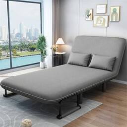 Nordara Grey Double Fabric Sofa Bed Folding Sleeper Couch - thumbnail 3
