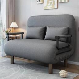 Nordara Grey Double Fabric Sofa Bed Folding Sleeper Couch - thumbnail 1
