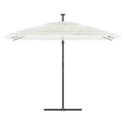 Berkfield Home Durable Garden Parasol with Steel Pole White 290x290x238 cm - Size: 290 x 290 x 238 cm