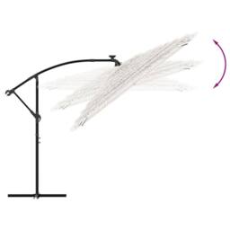 Berkfield Home Durable Garden Parasol with Steel Pole White 290x290x238 cm - Size: 290 x 290 x 238 cm - thumbnail 7