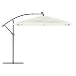 Berkfield Home Durable Garden Parasol with Steel Pole White 290x290x238 cm - Size: 290 x 290 x 238 cm - thumbnail 4