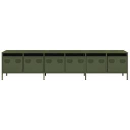 Berkfield Home TV Cabinet Olive Green 202x39x43.5 cm Cold-rolled Steel - thumbnail 5