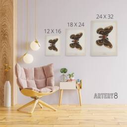 "Artery8 Cecropia Moth Vintage Illustration Denton Canvas Wall Art Print in White - Size: W24"" x H32""" - thumbnail 4