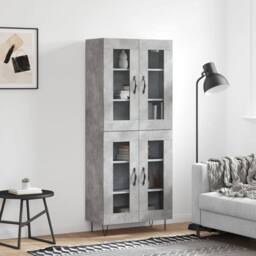 Berkfield Home Highboard Concrete Grey 69.5x34x180 cm Engineered Wood - thumbnail 2