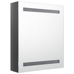 Berkfield Home LED Bathroom Mirror Cabinet Shining Grey 50x14x60 cm - Size: 50 x 14 x 60 cm - thumbnail 3