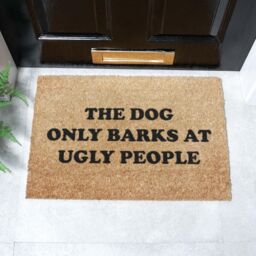 Artsy Mats Dog Barks At Ugly People Coir Doormat (60 x 40cm) in Brown - Size: 40 cm x 60 cm - thumbnail 1