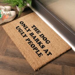 Artsy Mats Dog Barks At Ugly People Coir Doormat (60 x 40cm) in Brown - Size: 40 cm x 60 cm - thumbnail 2