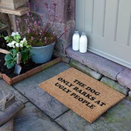 Artsy Mats Dog Barks At Ugly People Coir Doormat (60 x 40cm) in Brown - Size: 40 cm x 60 cm - thumbnail 3