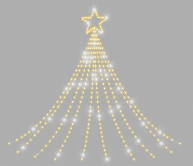 Xmas Haus 1.5m Waterfall Light chain 330 Led -10% twinkle in White - Size: 1 Pack - image 1