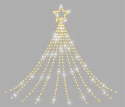 Xmas Haus 1.5m Waterfall Light chain 330 Led -10% twinkle in White - Size: 1 Pack - thumbnail 1