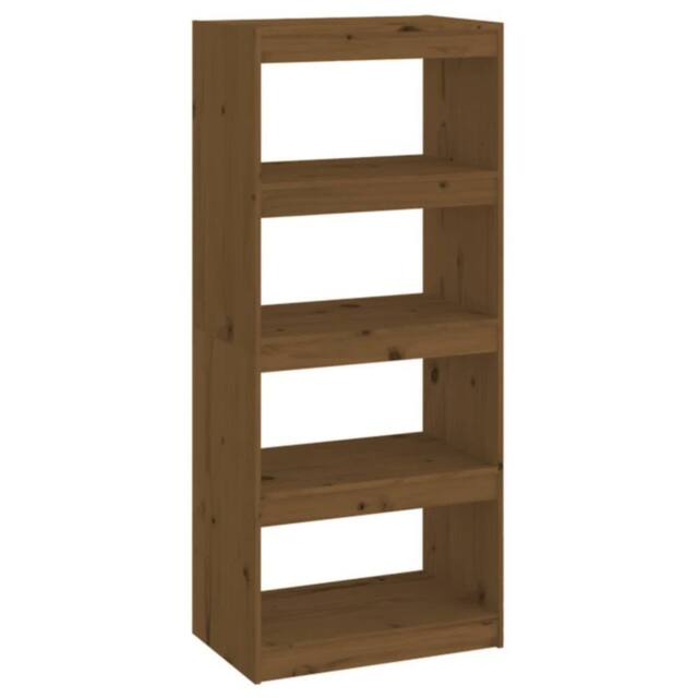Berkfield Home Book Cabinet/Room Divider Honey Brown 60x30x135.5 cm Wood Pine - image 1