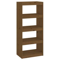 Berkfield Home Book Cabinet/Room Divider Honey Brown 60x30x135.5 cm Wood Pine - thumbnail 1