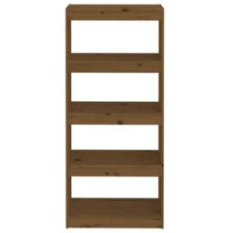 Berkfield Home Book Cabinet/Room Divider Honey Brown 60x30x135.5 cm Wood Pine - thumbnail 5