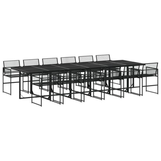Berkfield Home 13 Piece Garden Dining Set Black Poly Rattan - image 1