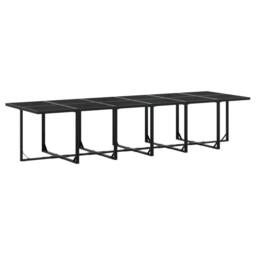 Berkfield Home 13 Piece Garden Dining Set Black Poly Rattan - thumbnail 3
