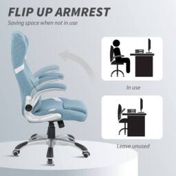 STILVORA Office Chair with Adjustable Height & Flip-Up Armrests in Blue - thumbnail 9