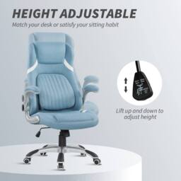 STILVORA Office Chair with Adjustable Height & Flip-Up Armrests in Blue - thumbnail 6