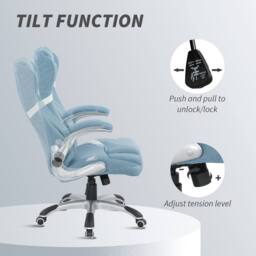 STILVORA Office Chair with Adjustable Height & Flip-Up Armrests in Blue - thumbnail 7