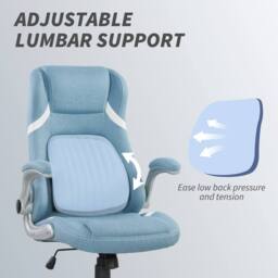 STILVORA Office Chair with Adjustable Height & Flip-Up Armrests in Blue - thumbnail 8