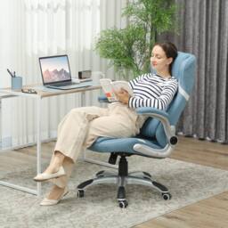 STILVORA Office Chair with Adjustable Height & Flip-Up Armrests in Blue - thumbnail 2