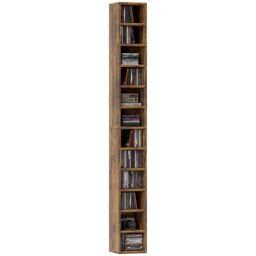 HOMCOM 204 CD Storage Tower, Tall Bookcase Bookshelf with 12 Cubes in Brown - Size: 6ft - thumbnail 2