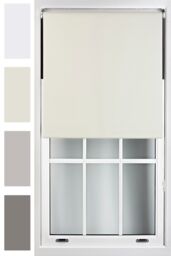 Furnished Roller Blind 100% Blackout Fabric Privacy Window Blinds in Cream - Size: 75 cm width x 210 cm drop - thumbnail 1