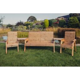 Churnet Valley Garden Furniture Ltd Valley 1X3B 2XC Angled Tray Set - Fully Assembled - Set of Cushion Inc in Brown - thumbnail 2