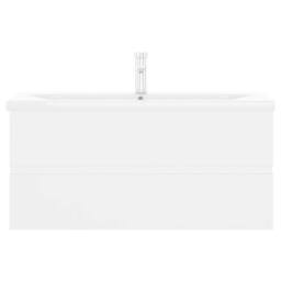 Berkfield Home Sink Cabinet with Built-in Basin White Engineered Wood - thumbnail 4
