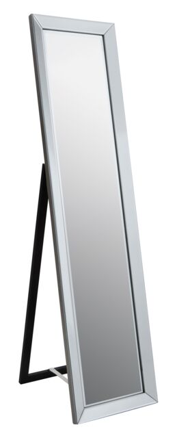 Orsina Silver Freestanding Floor Mirror, Modern Style Full Length Wooden Mirror, Silver Framed Dressing Mirror - image 1