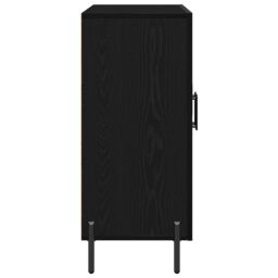 Berkfield Home Black Oak Sideboard 90x34x80 cm Made of Engineered Wood - Size: 90 x 34 x 80 cm - thumbnail 7