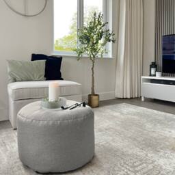 rucomfy Beanbags rucomfy Indoor Pouffe Bean Bag - Barley Ottoman Footstool in Light Grey