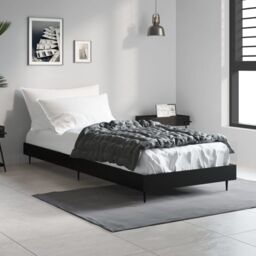 Berkfield Home Bed Frame Black 75x190 cm Small Single Engineered Wood