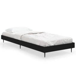 Berkfield Home Bed Frame Black 75x190 cm Small Single Engineered Wood - thumbnail 2
