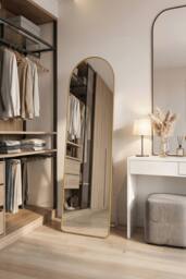 Garden Sanctuary Modern Arched Metal Floor Mirror in Gold - thumbnail 5