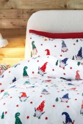 Fusion 'Festive Gonks' Plush Duvet Cover Set in Red - Size: Double - thumbnail 2