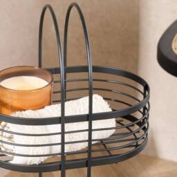 OHS 3 Tier Shower Caddy Rust Resistant Metal Bathroom Organiser in Black - thumbnail 2