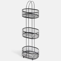 OHS 3 Tier Shower Caddy Rust Resistant Metal Bathroom Organiser in Black - thumbnail 4
