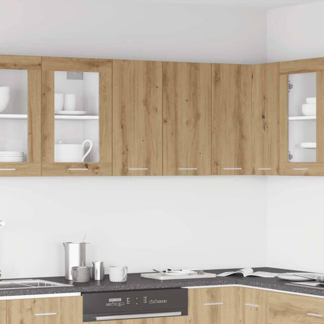 Berkfield Home Kitchen Wall Cabinet¬†Artisan Oak¬†60x31x60 cm Engineered Wood in Brown - Size: 60 x 31 x 60 cm - image 1