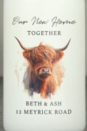 Personalised Memento Company Women's Personalised Highland Cow Pillar Candle in Off-White - thumbnail 3
