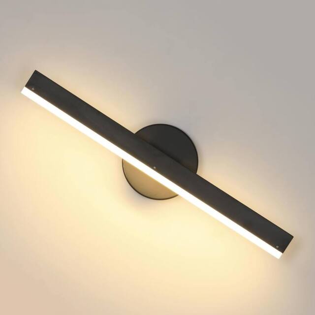 COMELY LED Wall Lights Indoor, 300° Rotating Wall Lamp Modern, 12W, 3000K in Black - image 1