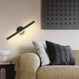 COMELY LED Wall Lights Indoor, 300° Rotating Wall Lamp Modern, 12W, 3000K in Black - thumbnail 3