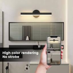 COMELY LED Wall Lights Indoor, 300° Rotating Wall Lamp Modern, 12W, 3000K in Black - thumbnail 8