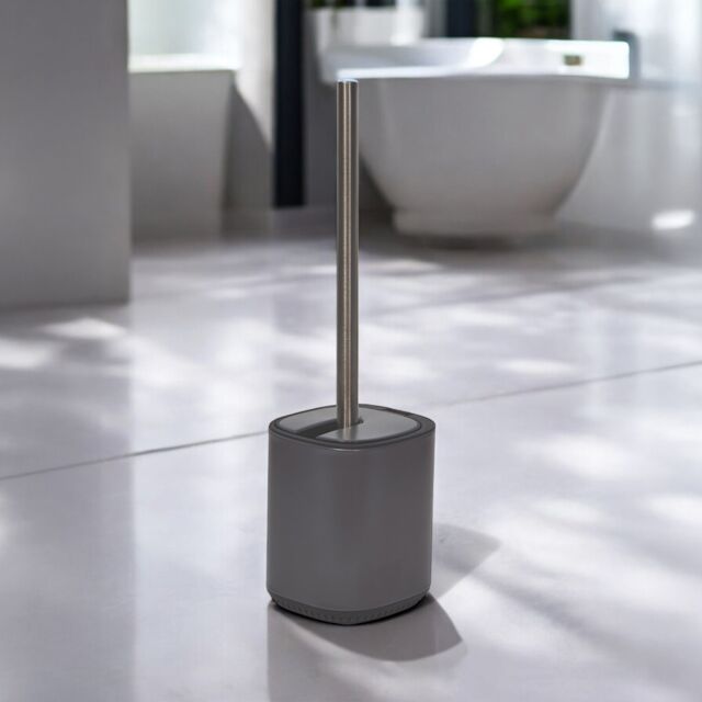 Showerdrape Echo Blue Steel Toilet Brush & Holder in Grey - image 1