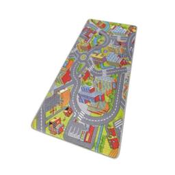 THE RUGS Play Rug for Kids Smart City Design Low Pile Non Slip Polyamide in Grey - Size: 90 cm x 200 cm - thumbnail 3