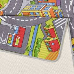 THE RUGS Play Rug for Kids Smart City Design Low Pile Non Slip Polyamide in Grey - Size: 90 cm x 200 cm - thumbnail 2